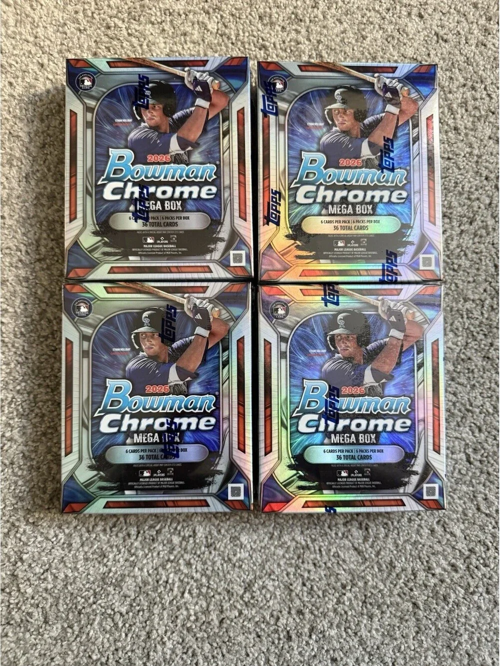 2026 Bowman Chrome® Baseball Mega Box - 36 Cards - MLB Brand New Sealed Ship Now